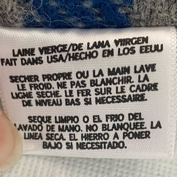 Faribault Woolen Mill Company Throw Blanket 50”x60” Gray,Orange,Blue - Picture 3 of 7